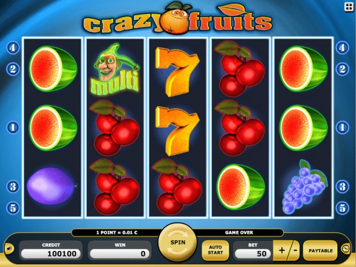 Игровой автомат «Crazy Fruits» в казино онлайн Адмирал X